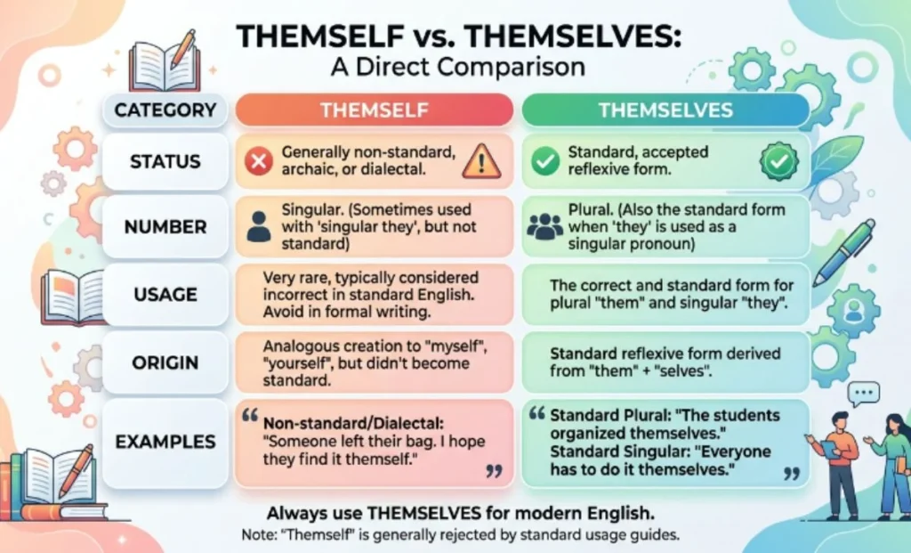 Themself vs Themselves Comparison Table