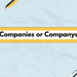 Companies or Companys